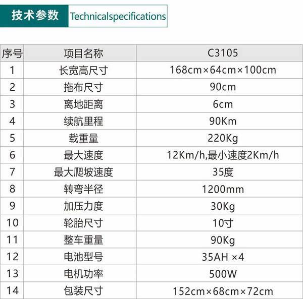 电动湟中尘推车C3105