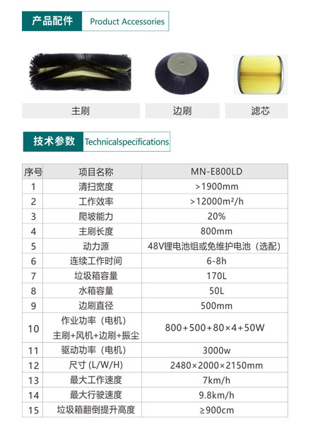 新型全封闭自卸式湟中扫地机MN-E800LD